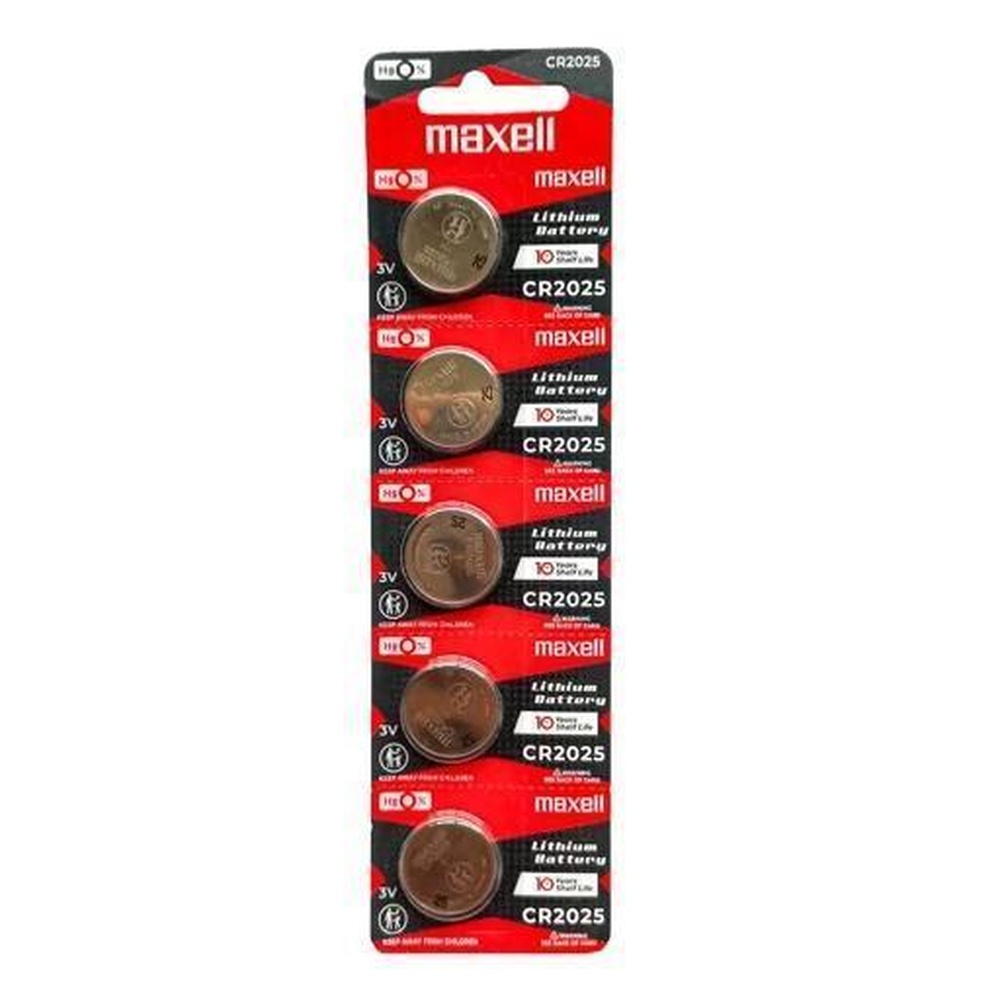 10000297-maxell-coin-battery-2pack-cr2025 2025 سکه ای مکسل ورقی 5 عددی درجه 2 مشکی