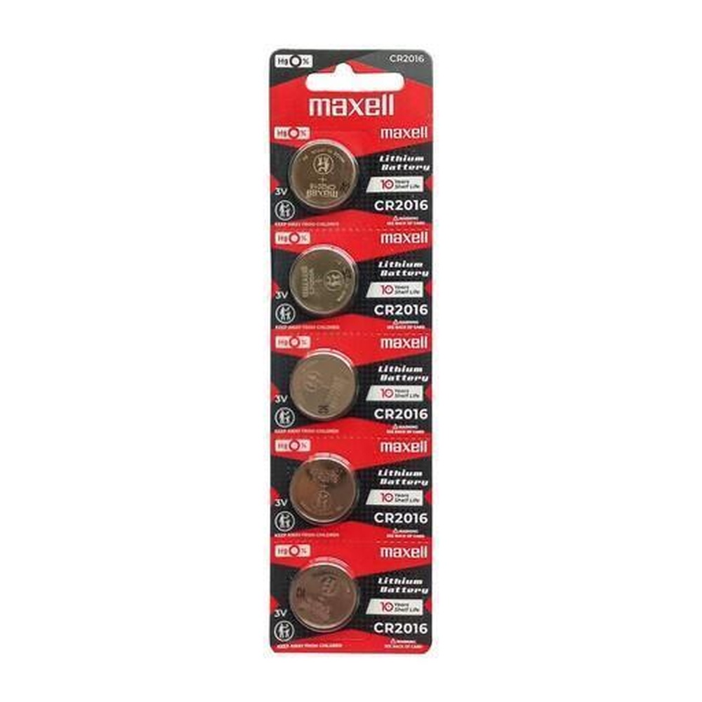 10000300-maxell-coin-battery-6pack-cr2016 2016 سکه ای مکسل ورقی 5 عددی درجه 2 مشکی