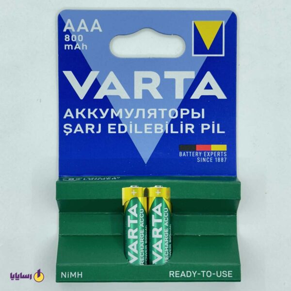 باتری نیم قلمی (AAA) شارژی (Rechargeable) وارتا (VARTA) 800mAh بسته 2 عددی 1.2V