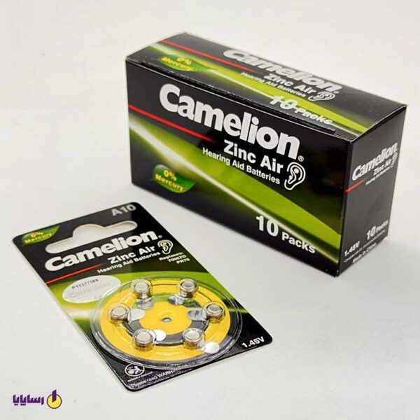باتری سمعک (Hearing Aid) کملیون (Camelion) سایز 10/PR70 (زرد) – 1.45 ولت (بسته 6 عددی)