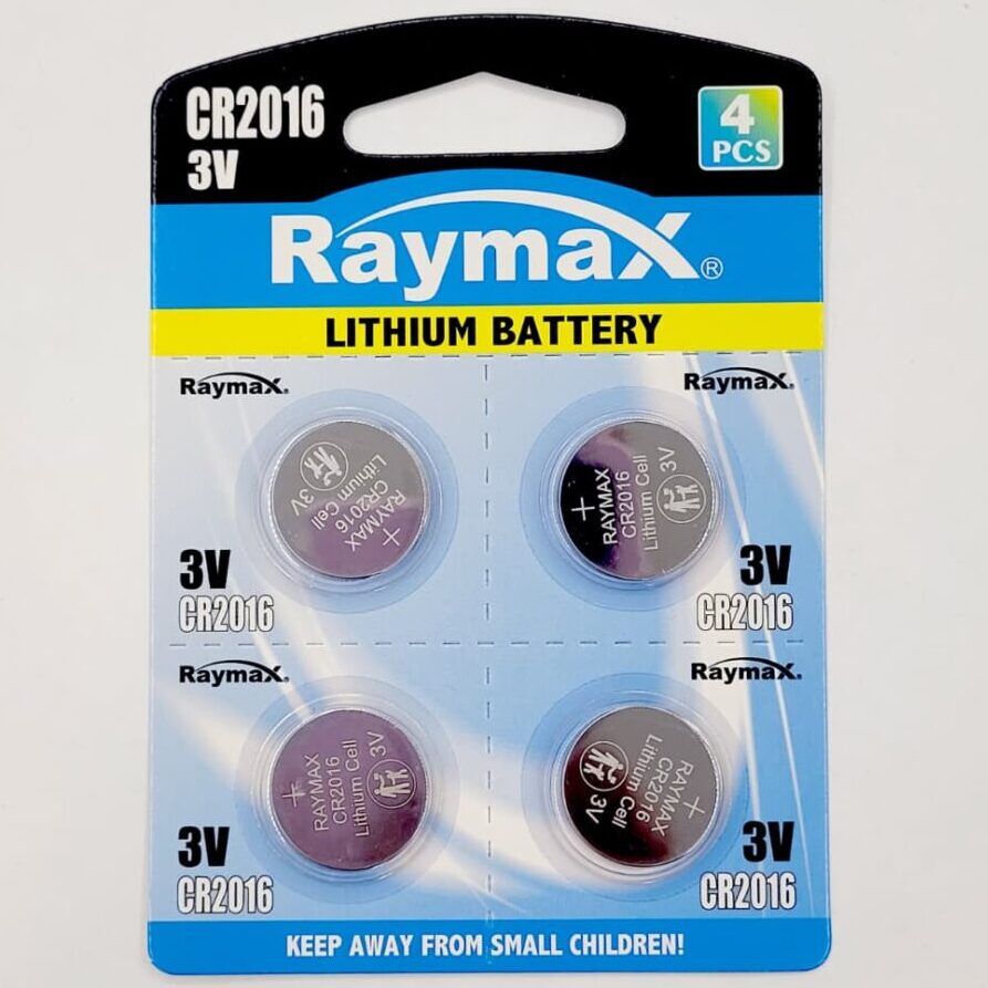 10000822 باتری سکهای CR2016 ریمکس (Raymax) – ورقی 4 عددی Lithium – 3V