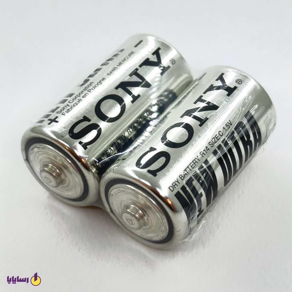 10000014 (2) باتری متوسط سایز(R14)C سونی(sony) شیرینگ(Shrink) سوپر هوی دیوتی(Super Heavy Duty) 2 عددی (1.5 ولت)