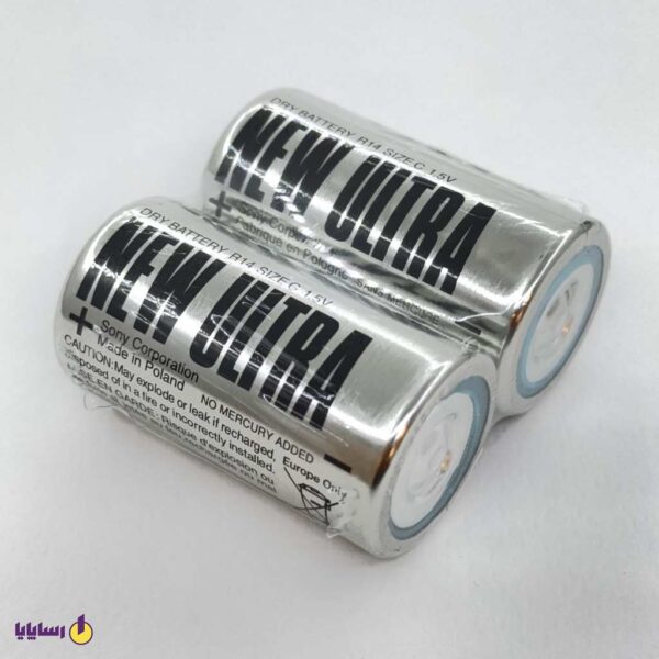 باتری متوسط سایز(R14)C سونی(sony) شیرینگ(Shrink) سوپر هوی دیوتی(Super Heavy Duty) 2 عددی (1.5 ولت)