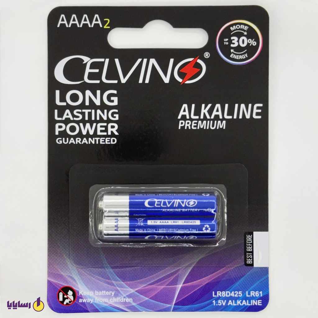10000377 باتری AAAA آلکالاین (Alkaline) 1.5 ولت سلوینو (CELVINO) مدل E96 / LR8D425 / LR61