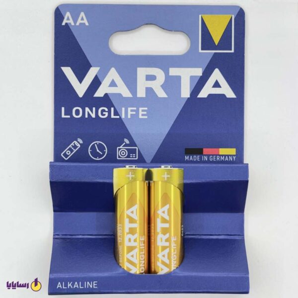 باتری قلمی AA وارتا (VARTA) LONGLIFE زرد آلکالاین (Alkaline) – بسته 2 عددی 1.5V/ LR6