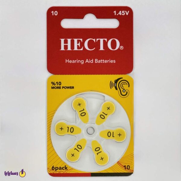 باتری سمعک (Hearing Aid) هکتو (HECTO) سایز 10 – 1.45 ولت (بسته 6 عددی)
