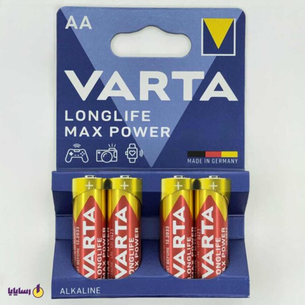 باتری قلمی AA وارتا (VARTA) لانگ لایف مکس پاور (LONGLIFE MAX POWER) قرمز آلکالاین (Alkaline) – بسته 4 عددی 1.5V/ LR6