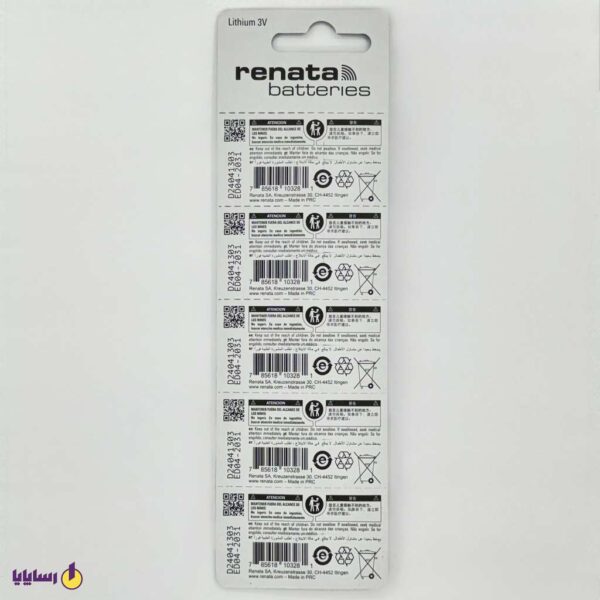 باتری سکهای CR2016 رناتا (ریناتا) Renata – ورقی 5 عددی Lithium – 3V