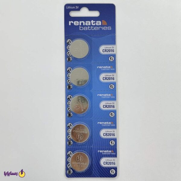 باتری سکهای CR2016 رناتا (ریناتا) Renata – ورقی 5 عددی Lithium – 3V