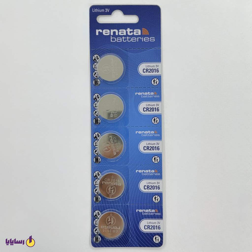 10000533 باتری سکهای CR2016 رناتا (ریناتا) Renata – ورقی 5 عددی Lithium – 3V
