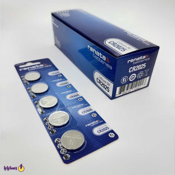باتری سکهای CR2025 رناتا (ریناتا) Renata – ورقی 5 عددی Lithium – 3V