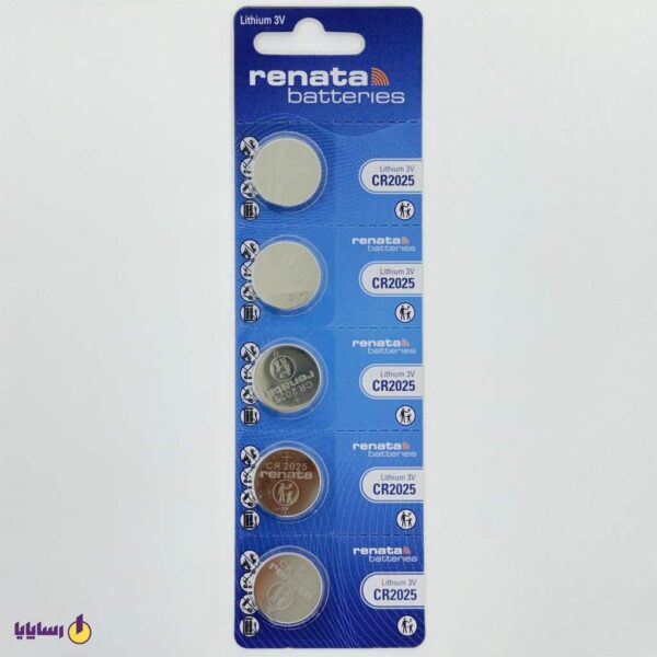 باتری سکهای CR2025 رناتا (ریناتا) Renata – ورقی 5 عددی Lithium – 3V