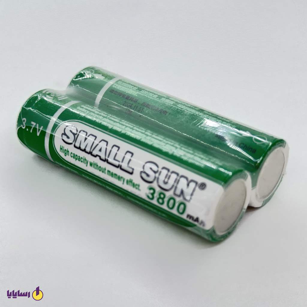 باتری 18650 اسمال سان Small Sun نوک‌دار 3800mAh سبز 3.7 ولت (بسته 2 عددی)