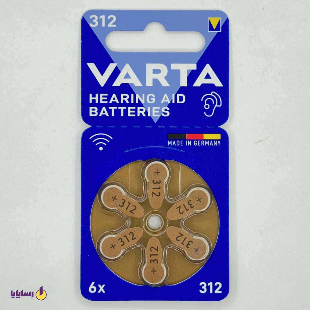 10000866 باتری 312 سمعک Hearing Aid وارتا 6 عددی اصلی - Image 1